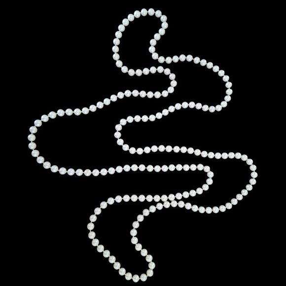 Vintage String of Pearls Gatsby 66" Strand Costume Faux Pearls - Picture 3 of 16